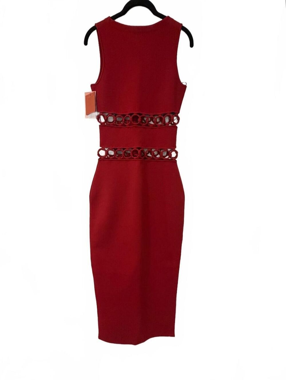 NWT Cult Gaia River Cutout Embellished Stretch Knit Midi Dress Merlot Size XS - Picture 4 of 12